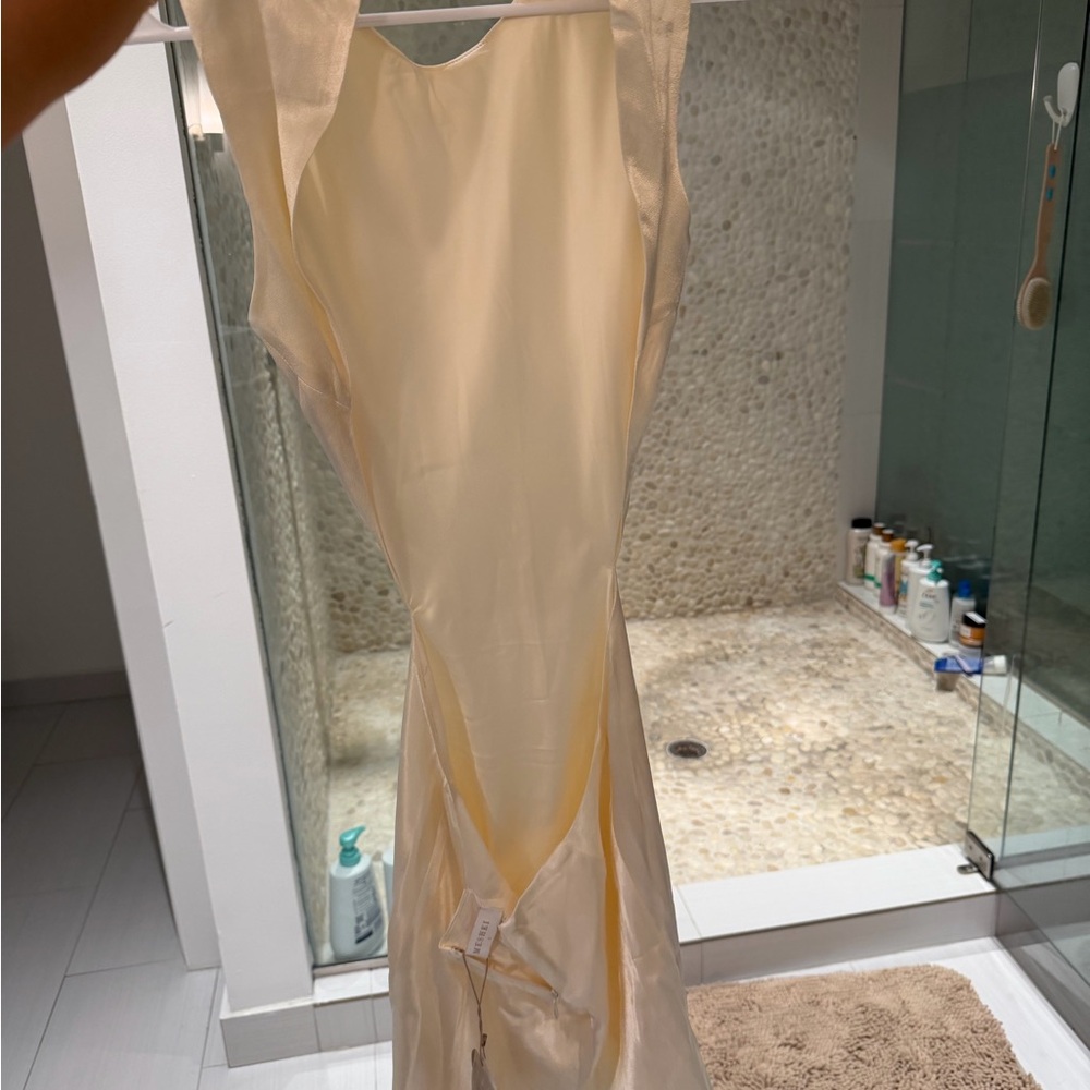 Meshki ivory Electra a-line Mini Dress with Cut-Out Design - Picture 6 of 8